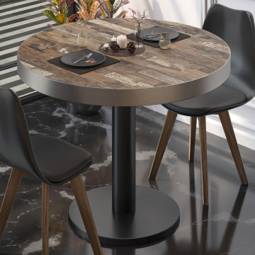 BN | Bistro-pöytä | Ø:K 80 x 72 cm | Vintage Old / Musta | Pyöreä | Pyöreä