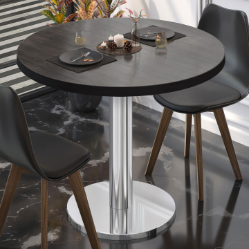 BN | Bistrobord | Ø:H 80 x 72 cm | Wenge / rustfritt stål | Rundt