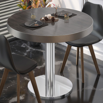 BN | Bistro-pöytä | Ø:K 80 x 72 cm | Wenge / ruostumaton teräs | Pyöreä | Pyöreä
