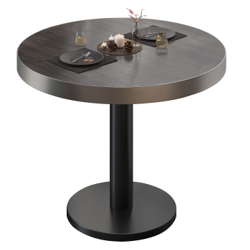 BN | Bistro-pöytä | Ø:K 80 x 72 cm | Wenge / Musta | Pyöreä | Pyöreä
