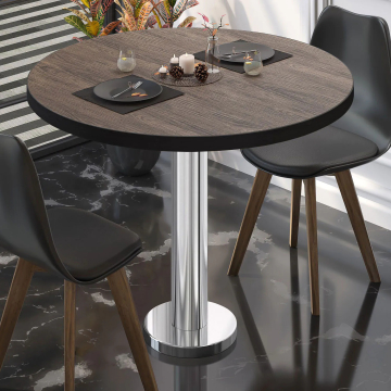 BML | Bistro-pöytä | Ø:K 80 x 75 cm | Vaalea wenge / ruostumaton teräs | Pyöreä | Pyöreä