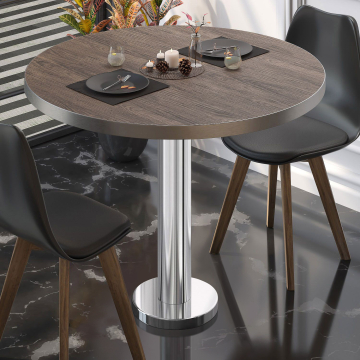 BML | Bistrobord | Ø:H 80 x 75 cm | Lett wenge / rustfritt stål | Rundt