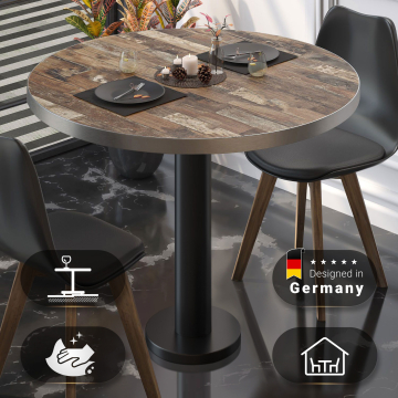 BML | Bistrobord | Ø:H 80 x 75 cm | Vintage Gammel / Svart | Rundt