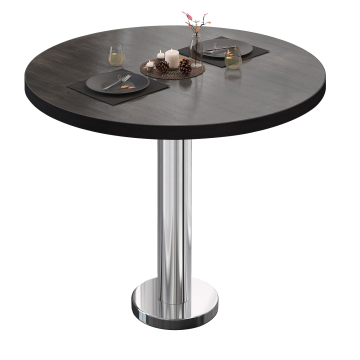 BML | Bistropöytä | Ø:K 80 x 75 cm | Wenge / ruostumaton teräs | Pyöreä | Pyöreä