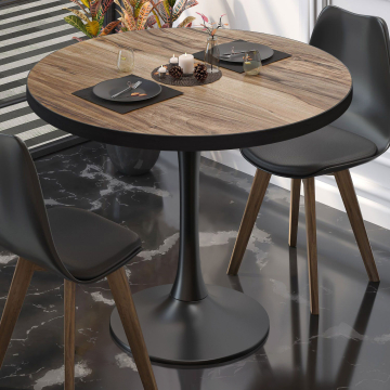 BL | Bistrobord | Ø:H 80 x 76 cm | Sheesham / Svart | Rundt