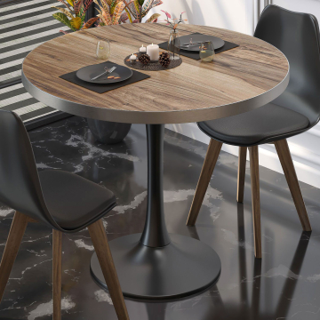 BL | Bistrobord | Ø:H 80 x 76 cm | Sheesham / Svart | Rundt