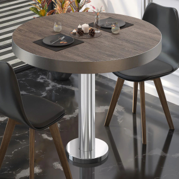 BML | Bistro-pöytä | Ø:K 80 x 77 cm | Vaalea wenge / ruostumaton teräs | Pyöreä | Pyöreä