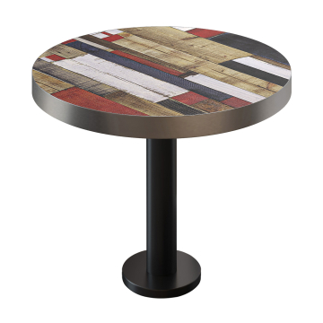 BML | Bistro-pöytä | Ø:K 80 x 77 cm | Vintage Värikäs / Musta | Pyöreä | Pyöreä