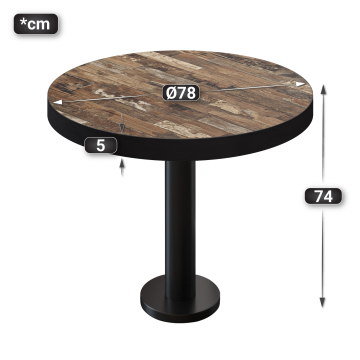 BML | Bistropöytä | Ø:K 80 x 77 cm | Vintage Old / Musta | Pyöreä | Pyöreä