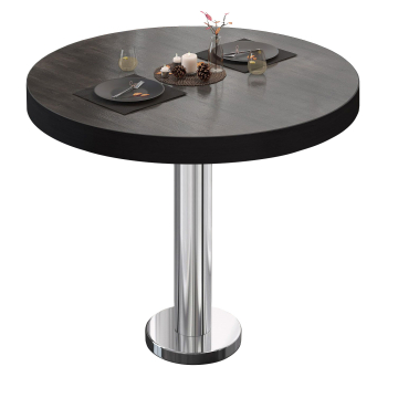BML | Bistropöytä | Ø:K 80 x 77 cm | Wenge / ruostumaton teräs | Pyöreä | Pyöreä