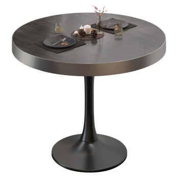 BL | Bistrobord | Ø:H 80 x 78 cm | Wenge / Svart | Rundt
