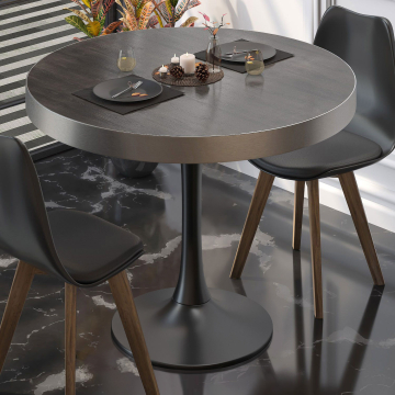 BL | Bistrobord | Ø:H 80 x 78 cm | Wenge / Svart | Rundt
