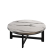 BO | Bistro Lounge Table | Ø60xH32cm | 25mm | Hvid Marmor/ Sort