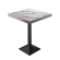 BPY | Tavolo da bistrot | 70 x 70 x 114 cm | Bordo in acciaio inossidabile | Quadrato | Marmo bianco / Nero