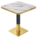 DM | Bistrobord | 80 x 80 cm | H 74 cm | Hvit marmor | Stativ: Svart / Gull