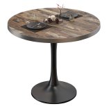 BL | Stół bistro | Ø: H 80 x 76 cm | Brzeg ze stali nierdzewnej | Vintage Old / Czarny | Okrągły