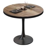 BL | Bistrotafel | Ø:H 70 x 76 cm | Zwarte rand | Sheesham / Zwart | Rond