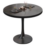 BL | Bistrotafel | Ø:H 70 x 76 cm | Zwarte rand | Wenge / Zwart | Rond