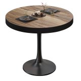 BL | Stół bistro | ⌀: Wysokość 80 x 78 cm | Czarna krawędź | Sheesham / Czarny | Okrągły