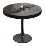 BL | Bistrotafel | Ø:H 70 x 78 cm | Zwarte rand | Wenge / Zwart | Ronde