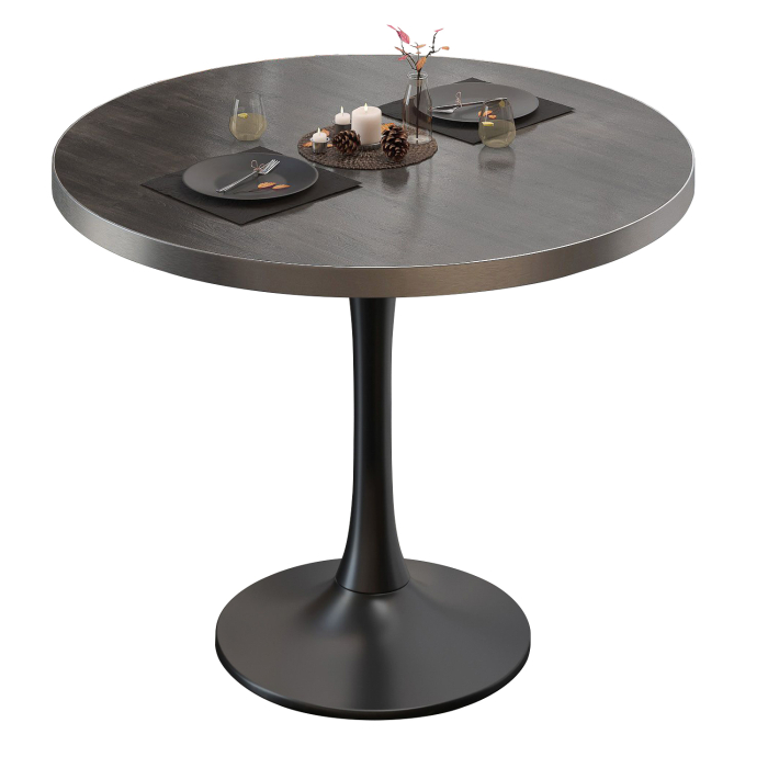 BL | Tavolo da bistrot | Ø:H 70 x 76 cm | Wengé / Nero | Rotondo