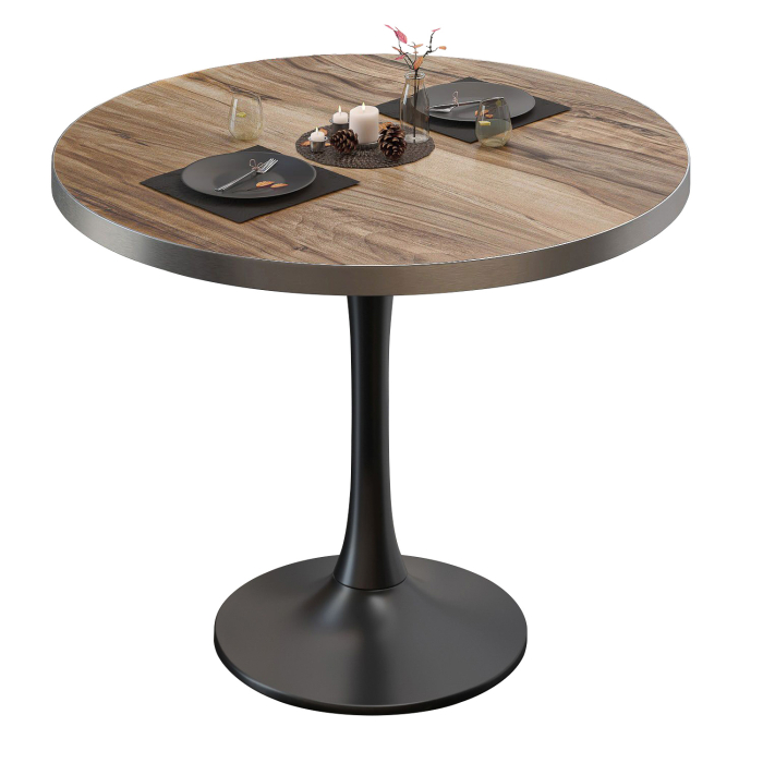 BL | Stół bistro | Ø:H 80 x 76 cm | Sheesham / Czarny | Okrągły