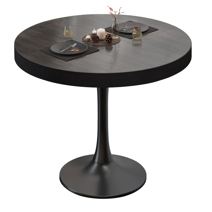 BL | Stół bistro | Ø:H 80 x 78 cm | Wenge / Czarny | Okrągły