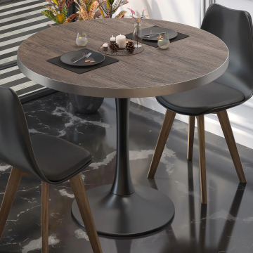 BL | Bistro-pöytä | Ø:K 80 x 76 cm | Light Wenge / Black | Pyöreä | Pyöreä