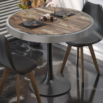 BL | Bistrobord | Ø:H 50 x 78 cm | Vintage Old / Sort | Rundt