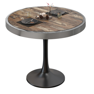 BL | Bistrobord | Ø:H 50 x 78 cm | Vintage Old / Sort | Rundt