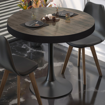 BL | Bistrobord | Ø:H 60 x 78 cm | Ljus Wenge / Svart | Runt