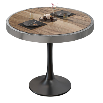 BL | Bistrobord | Ø:H 70 x 78 cm | Sheesham / Sort | Rundt