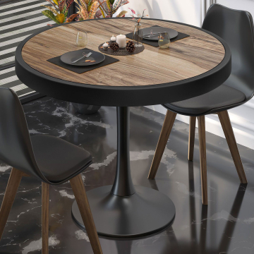 BL | Bistrobord | Ø:H 70 x 78 cm | Sheesham / Sort | Rundt