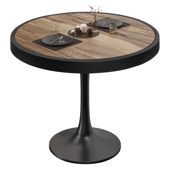 BL | Bistrobord | Ø:H 70 x 78 cm | Sheesham / Sort | Rundt