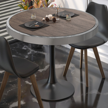 BL | Bistrobord | Ø:H 80 x 78 cm | Lys Wenge / Sort | Rundt