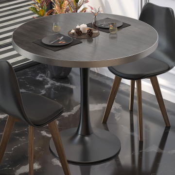 BL | Mesa bistro | Ø:H 60 x 76 cm | Wenge / Negro | Redonda