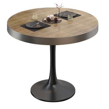 BL | Mesa bistro | Ø:H 70 x 78 cm | roble / negro | redonda