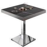 BM | Bistrotafel | B:T:H 70 x 70 x 77 cm | Zwart Marmer / RVS | Vierkant | RVS Rand