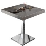 BM | Bistrotisch | B:T:H 70 x 70 x 77 cm | Wenge / rustfritt stål | Kvadratisk | Rands i rustfritt stål