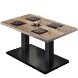 BM | Tavolino da lounge per bistrot | L: P: H 120 x 70 x 41 cm | Sheesham / Nero