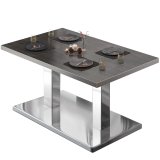 BM | Bistro Loungetisch | B:T:H 130 x 80 x 41 cm | Wenge / Edelstahl