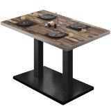 BM | Bistrotbord | B:T:H 120 x 70 x 75 cm | Vintage Old / Svart | Rektangulært | Rustfri stål kant