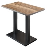 BM | Bistro Standing Table | 110 x 60 x 108 cm | Rectangular | Stainless Steel Edge | Sheesham / Black