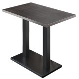 BM | Tavolo Alto per Bistro | 110 x 60 x 108 cm | Rettangolare | Bordo in acciaio inossidabile | Wenge / Nero