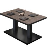 BM | Bistro Loungetisch | B:T:H 110 x 60 x 41 cm | Light Wenge / Schwarz