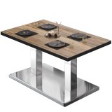 BM | Bistro Loungetisch | B:T:H 130 x 80 x 41 cm | Sheesham / Edelstahl