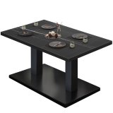 BM | Bistro Loungetisch | B:T:H 110 x 60 x 41 cm | Schwarz Marmor / Schwarz