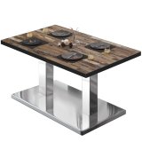 BM | Mesita de bistró Lounge | Alto: 110 x Ancho: 60 x Profundo: 41 cm | Vintage Old / Acero inoxidable