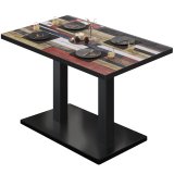 BM | Bistrolipöytä | B:T: H 120 x 70 x 75 cm | Vintage Väri / Musta | Suorakulmainen | Musta reuna
