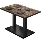 BM | Bistrotisch | B:T:H 120 x 70 x 75 cm | Vintage Old / Svart | Rektangulær | Svart kant